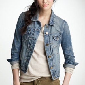 NWOT J. Crew Factory Distressed Denim Jacket XXS